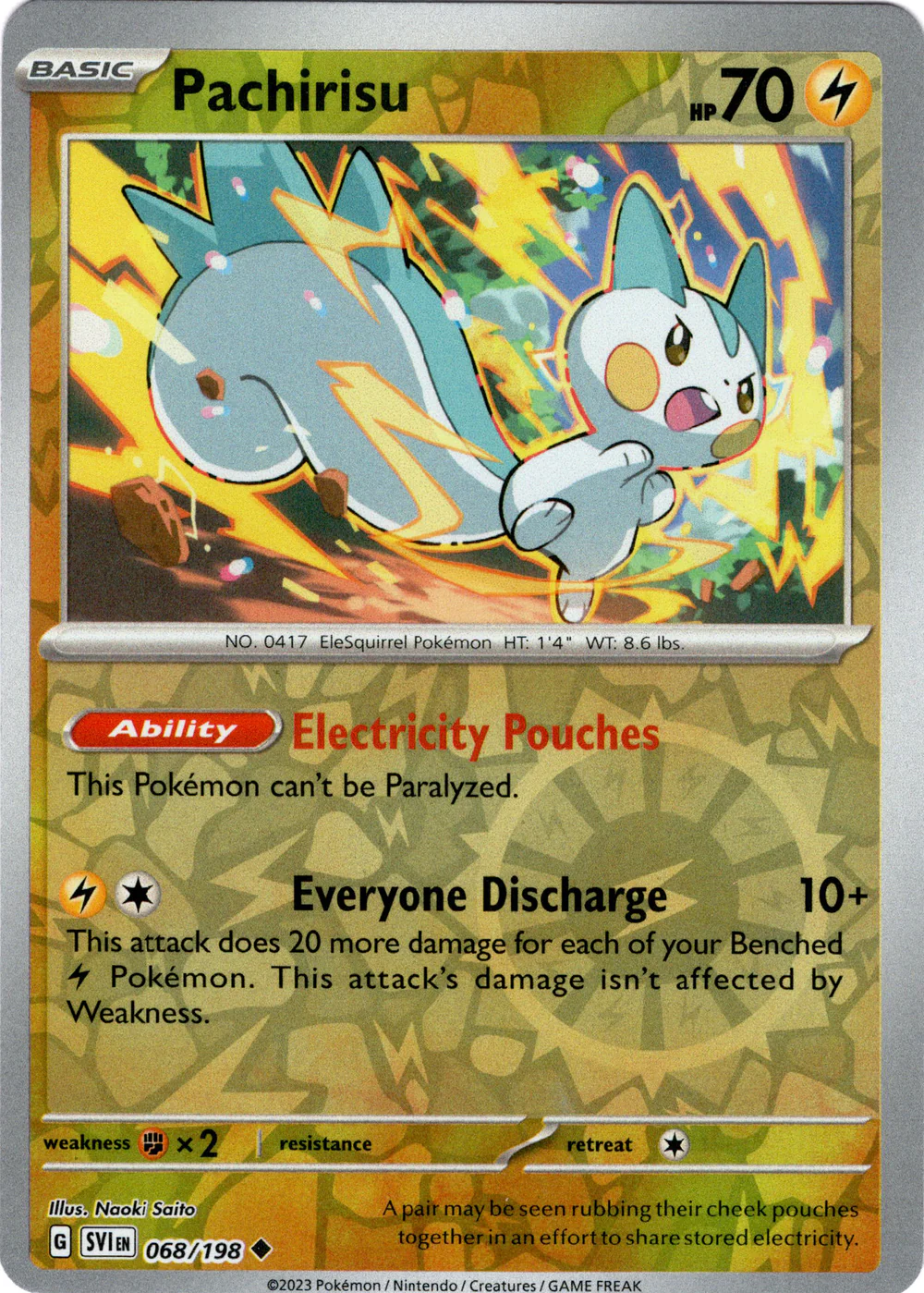 Pachirisu 068/198 Scarlet and Violet Base Reverse Holo Uncommon Pokemon Card | Gogi Collectables Pachirisu 068/198 Scarlet and Violet Base Reverse Holo Uncommon Pokemon Card | Gogi Collectables