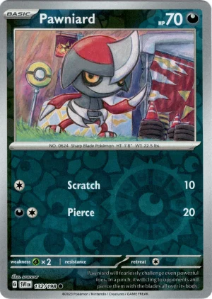 Pawniard 132/198 Scarlet and Violet Base Reverse Holo Common Pokemon Card