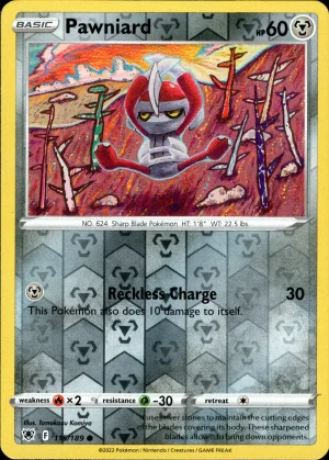 Pawniard 115/189 SWSH Astral Radiance Reverse Holo Common Pokemon Card