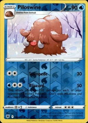 Piloswine 032/189 SWSH Astral Radiance Reverse Holo Uncommon Pokemon Card