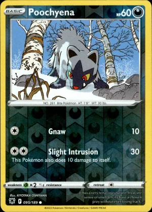 Poochyena 095/189 SWSH Astral Radiance Reverse Holo Common Pokemon Card