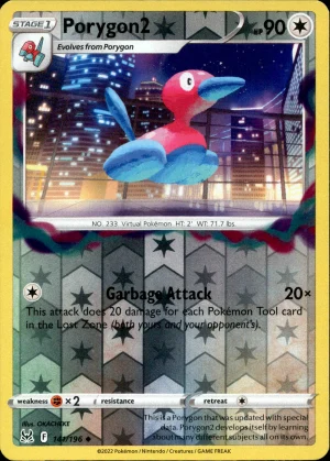 Porygon2 141/196 SWSH Lost Origin Reverse Holo Uncommon Pokemon Card