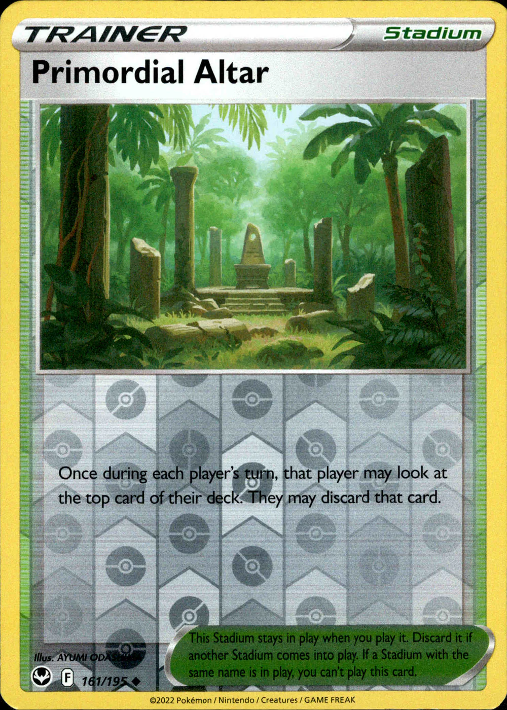 Primordial Altar 161/195 SWSH Silver Tempest Reverse Holo Uncommon Pokemon Card