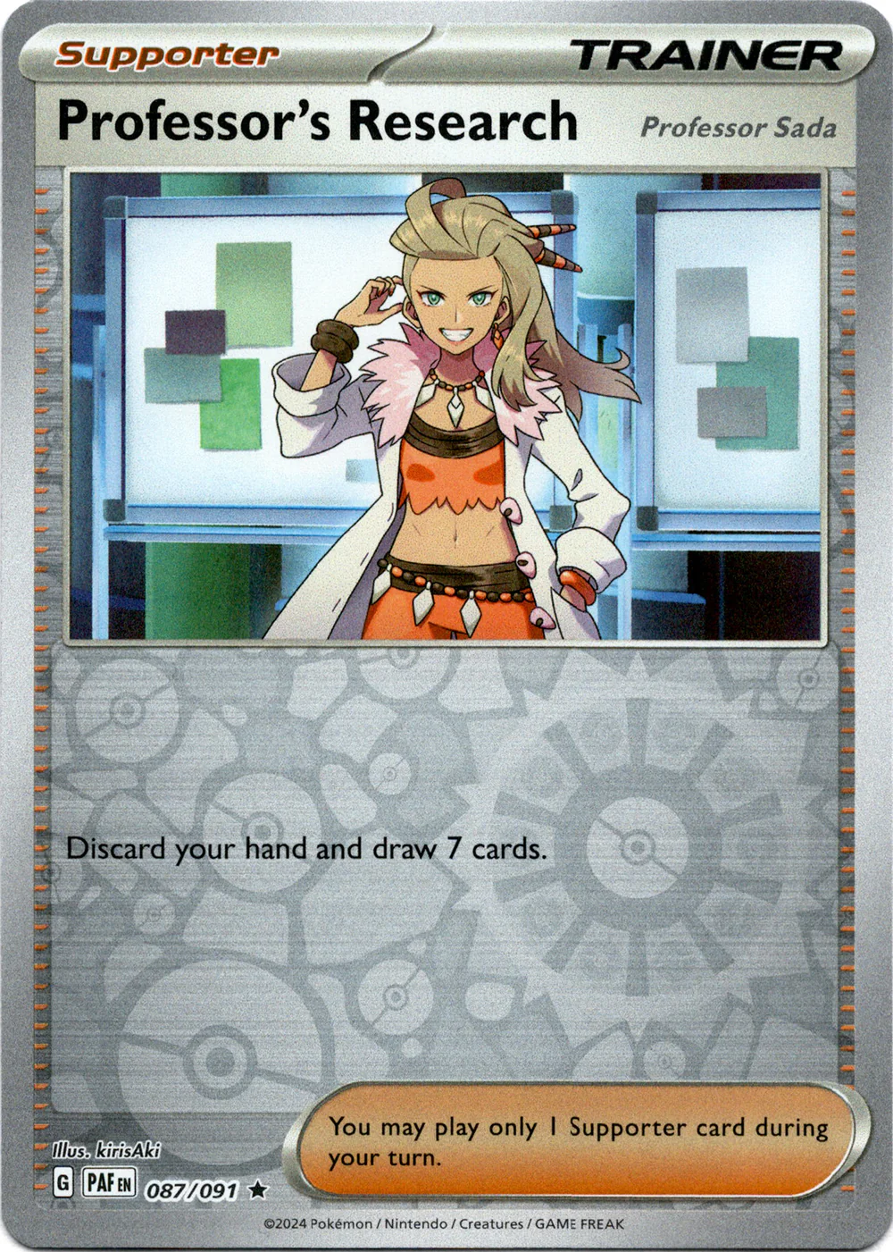 Professor's Research 087/091 Scarlet and Violet Paldean Fates Reverse Holo Rare Pokemon Card | Gogi Collectables Professor's Research 087/091 Scarlet and Violet Paldean Fates Reverse Holo Rare Pokemon Card | Gogi Collectables