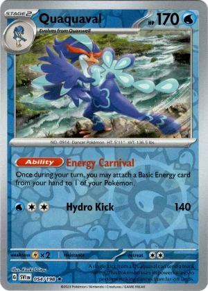 Quaquaval 054/198 Scarlet and Violet Base Reverse Holo Rare Pokemon Card