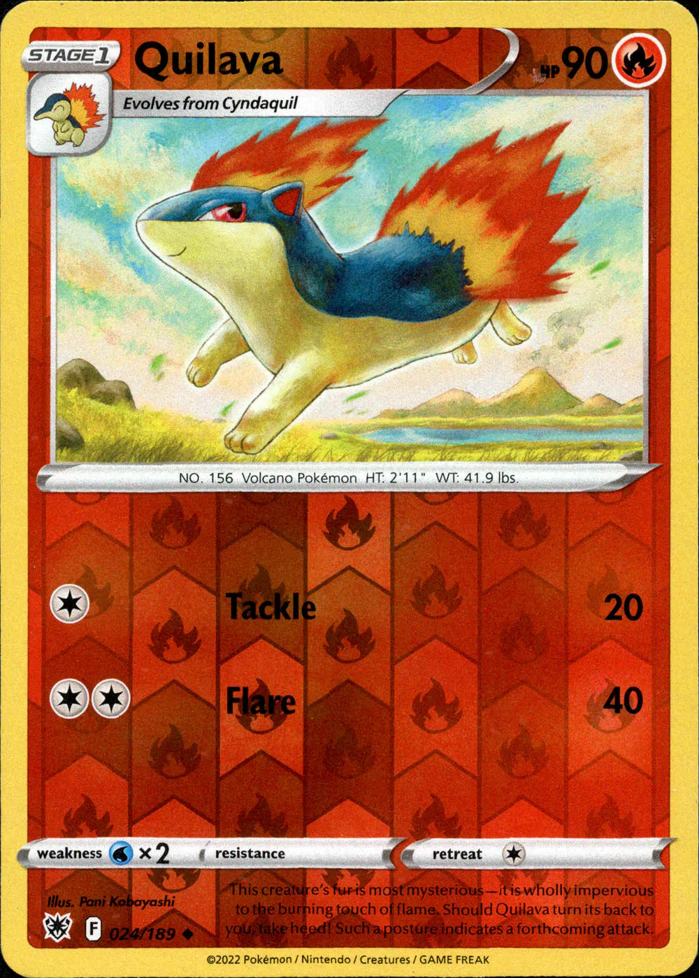 pokemon quilava card 2022 S-Chinese csm1ac Holo 008/151U NM  Treasure Cat Card [Colorless]. Quilava Old Back 1 (Used)