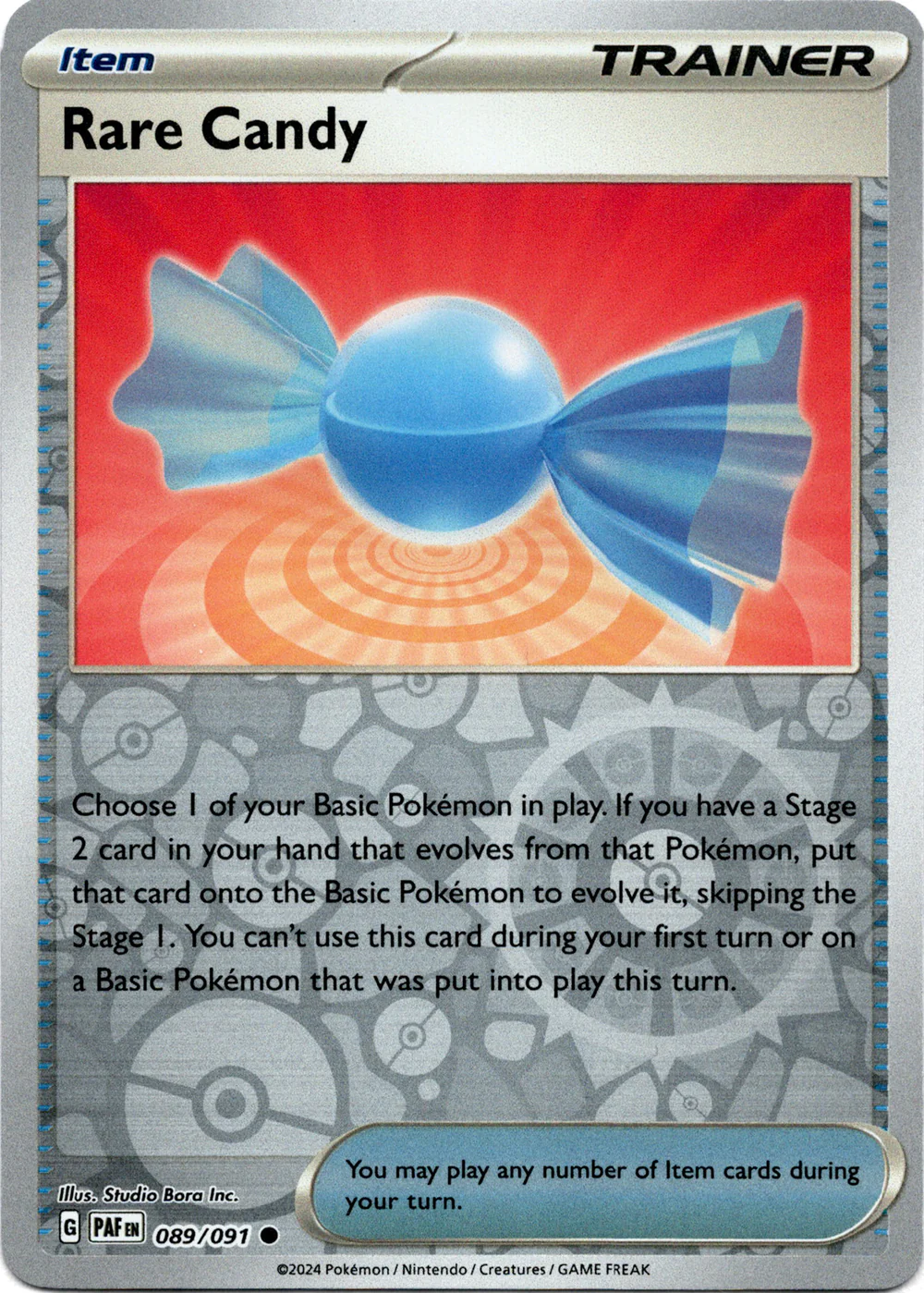 Rare Candy 089/091 Scarlet and Violet Paldean Fates Reverse Holo Common Pokemon Card