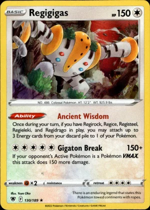 Regigigas 130/189 SWSH Astral Radiance Holo Rare Pokemon Card