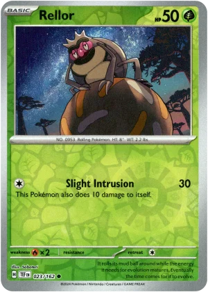 Rellor 023/162 Scarlet and Violet Temporal Forces Reverse Holo Common Pokemon Card