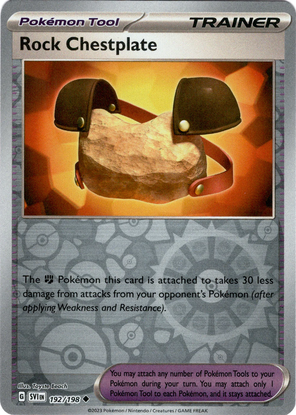 Rock Chestplate 192/198 Scarlet and Violet Base Reverse Holo Uncommon Pokemon Card