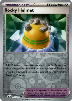 Rocky Helmet 193/198 Scarlet and Violet Base Reverse Holo Uncommon Pokemon Card