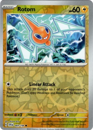 Rotom 069/198 Scarlet and Violet Base Reverse Holo Common Pokemon Card