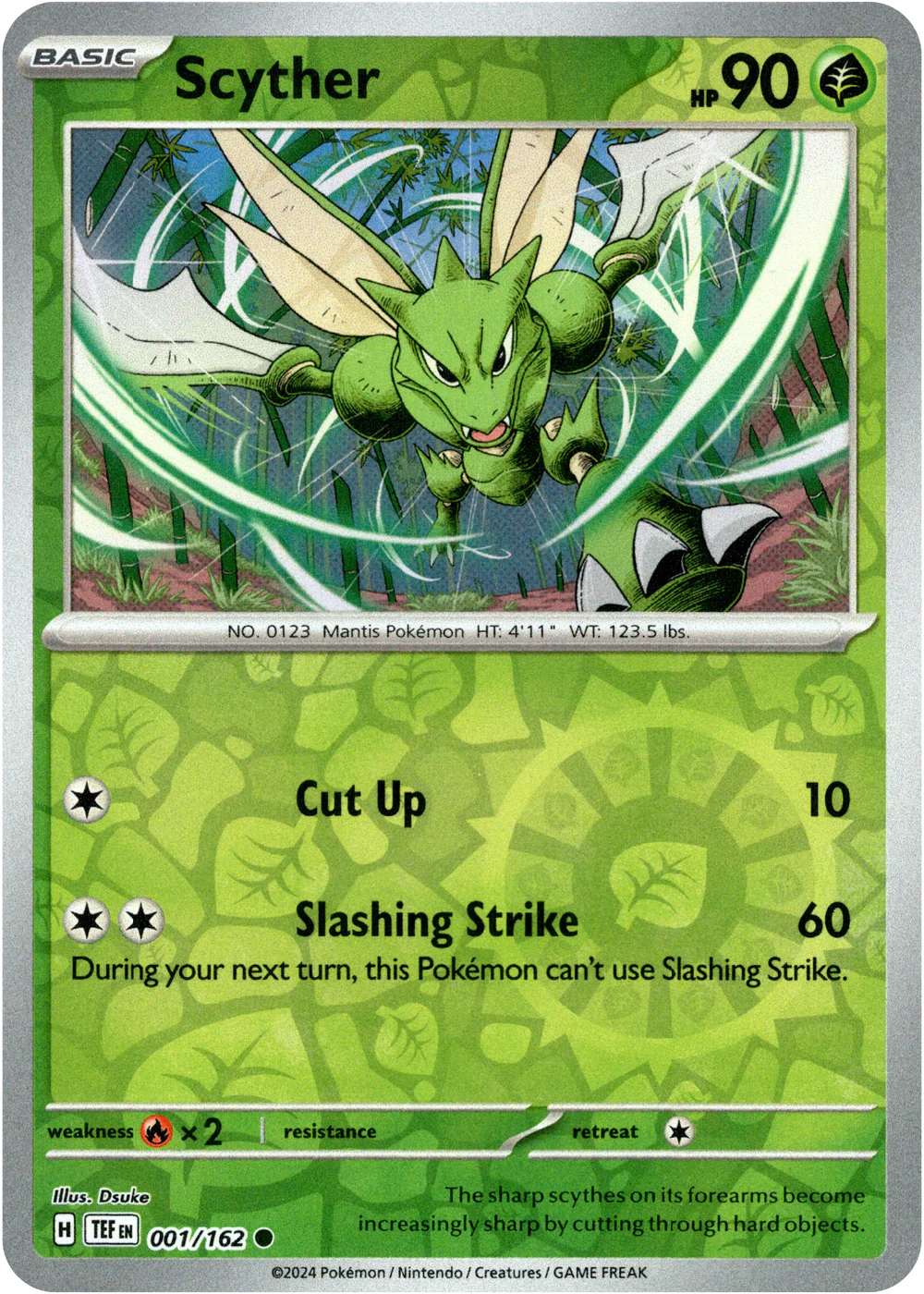 Scyther 001/162 Scarlet and Violet Temporal Forces Reverse Holo Common  Pokemon Card | Gogi Collectables