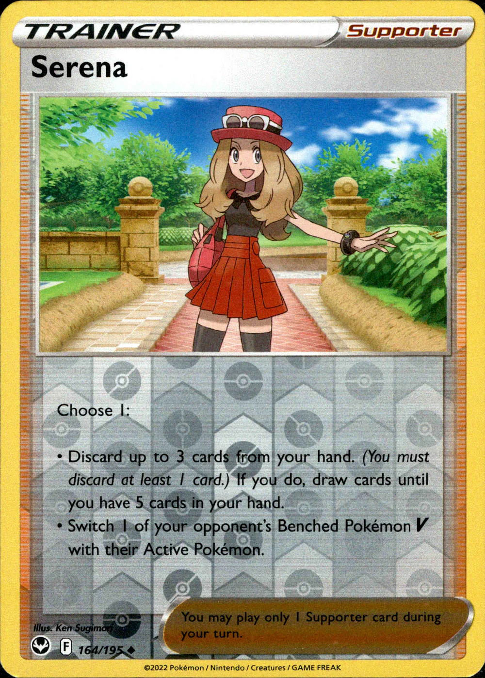 Serena 164/195 SWSH Silver Tempest Reverse Holo Uncommon Pokemon Card