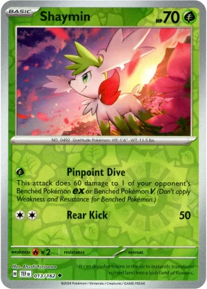 Shaymin 013/162 Scarlet and Violet Temporal Forces Reverse Holo Uncommon Pokemon Card