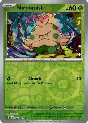 Shroomish 003/198 Scarlet and Violet Base Reverse Holo Common Pokemon Card