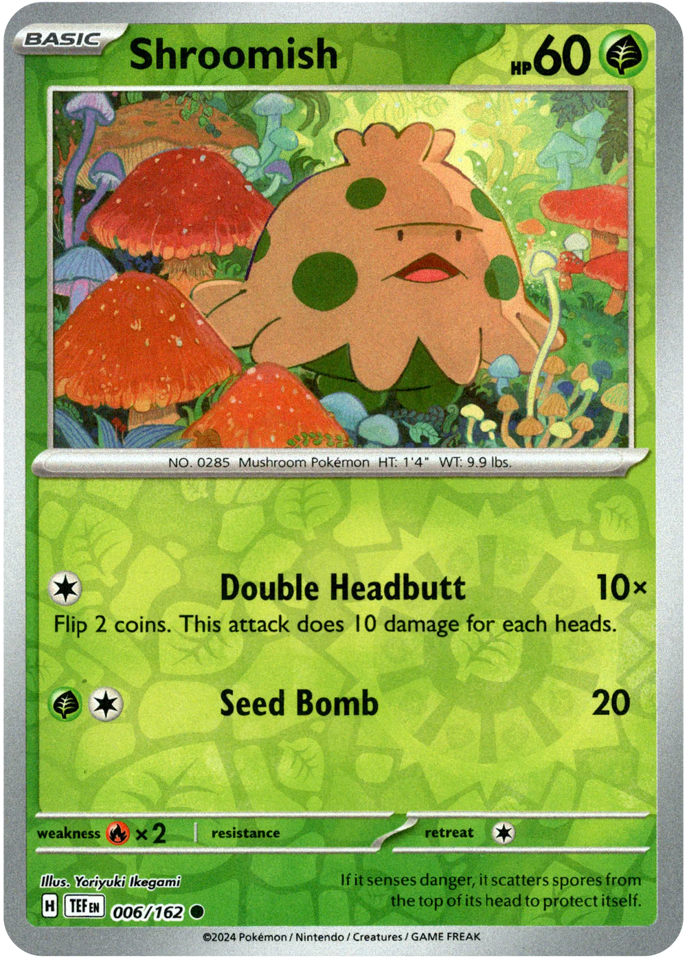 Shroomish 006/162 Scarlet and Violet Temporal Forces Reverse Holo Common Pokemon Card