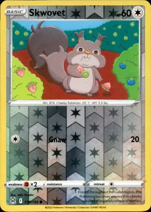 Skwovet 150/196 SWSH Lost Origin Reverse Holo Common Pokemon Card