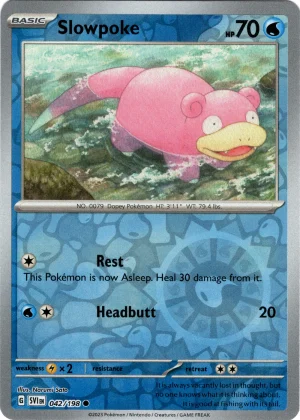 Slowpoke 042/198 Scarlet and Violet Base Reverse Holo Common Pokemon Card