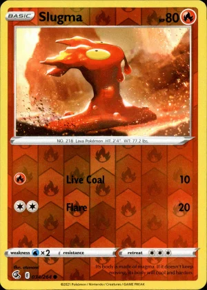 Slugma 034/264 SWSH Fusion Strike Reverse Holo Common Pokemon Card