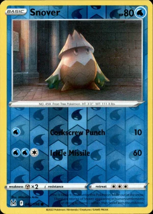 Snover 042/196 SWSH Lost Origin Reverse Holo Common Pokemon Card