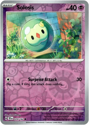 Solosis 070/162 Scarlet and Violet Temporal Forces Reverse Holo Common Pokemon Card