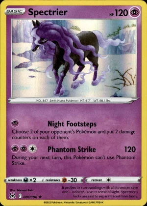 Spectrier 081/196 SWSH Lost Origin Holo Rare Pokemon Card