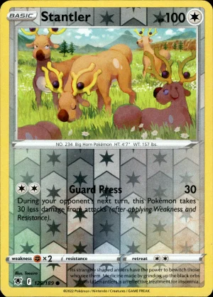Stantler 125/189 SWSH Astral Radiance Reverse Holo Common Pokemon Card