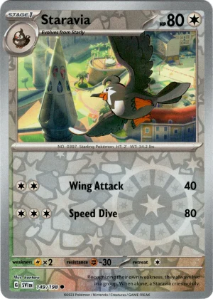 Staravia 149/198 Scarlet and Violet Base Reverse Holo Common Pokemon Card