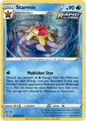 Starmie 053/264 SWSH Fusion Strike Holo Rare Pokemon Card
