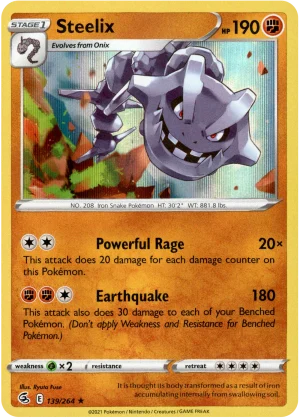 Steelix 139/264 SWSH Fusion Strike Holo Rare Pokemon Card