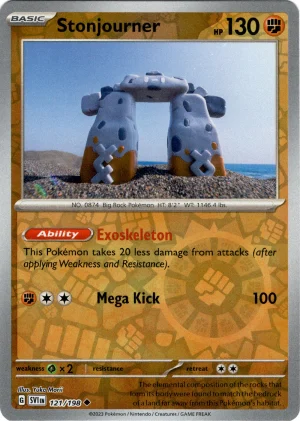 Stonjourner 121/198 Scarlet and Violet Base Reverse Holo Uncommon Pokemon Card