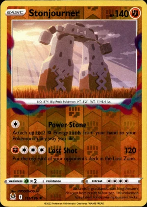 Stonjourner 111/196 SWSH Lost Origin Reverse Holo Rare Pokemon Card
