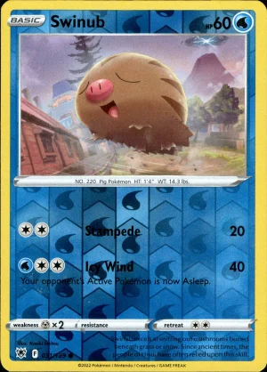 Swinub 031/189 SWSH Astral Radiance Reverse Holo Common Pokemon Card