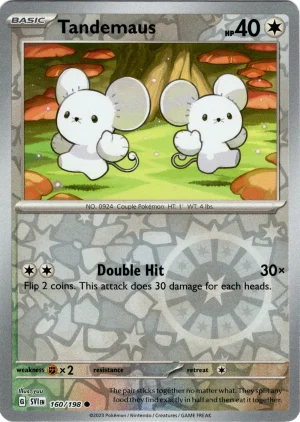 Tandemaus 160/198 Scarlet and Violet Base Reverse Holo Common Pokemon Card