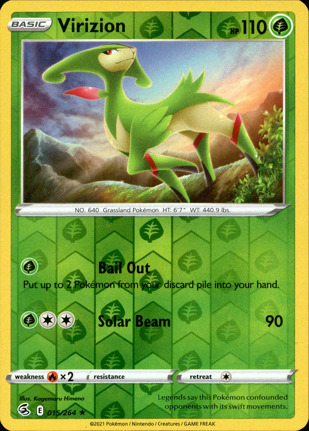 Virizion 015/264 SWSH Fusion Strike Reverse Holo Rare Pokemon Card | Gogi Collectables Virizion 015/264 SWSH Fusion Strike Reverse Holo Rare Pokemon Card | Gogi Collectables