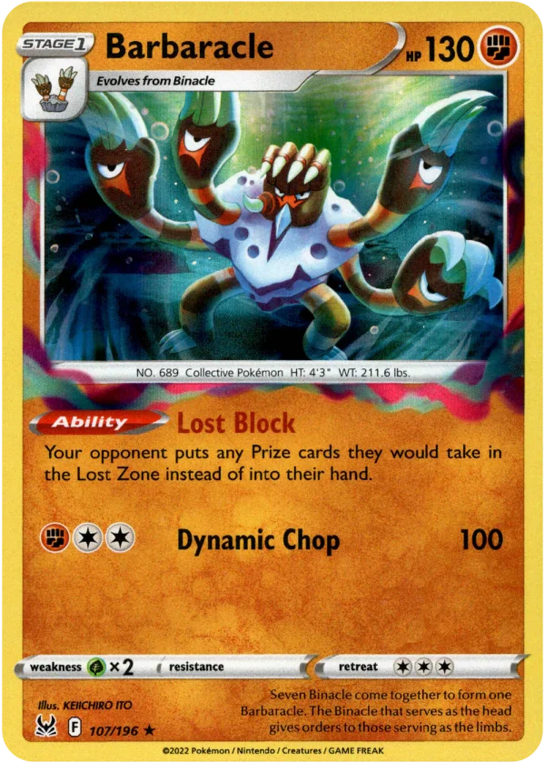Barbaracle 107/196 SWSH Lost Origin Holo Rare Pokemon Card | Gogi ...