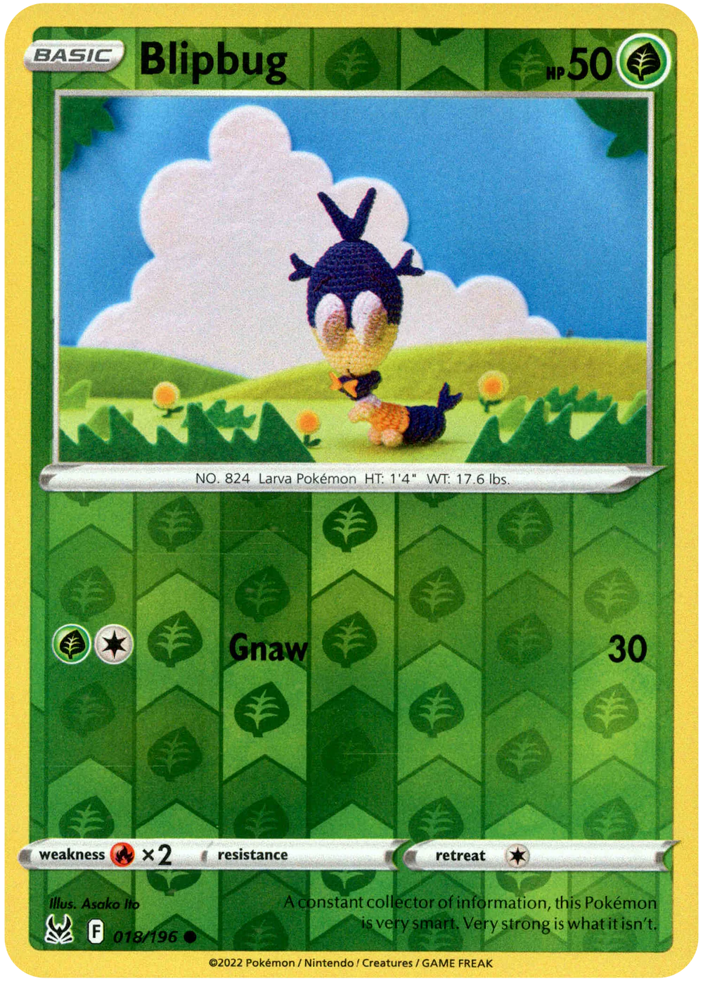 Blipbug 018/196 SWSH Lost Origin Reverse Holo Common Pokemon Card