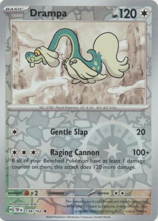 Drampa 138/162 Scarlet and Violet Temporal Forces Reverse Holo Common Pokemon Card
