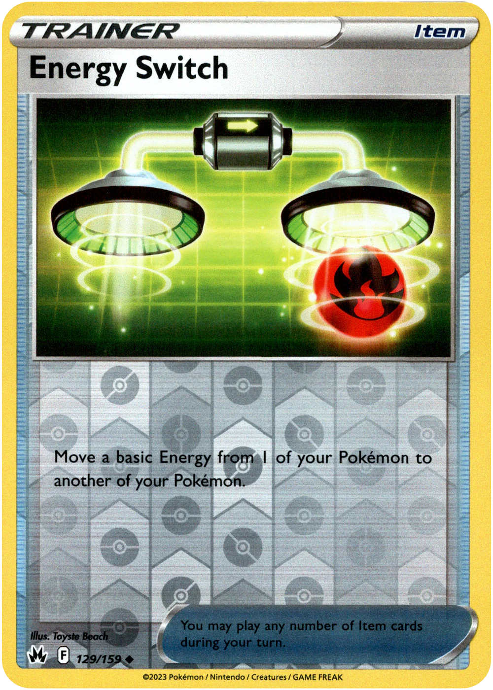 Energy Switch 129/159 Crown Zenith Reverse Holo Uncommon Pokemon Card