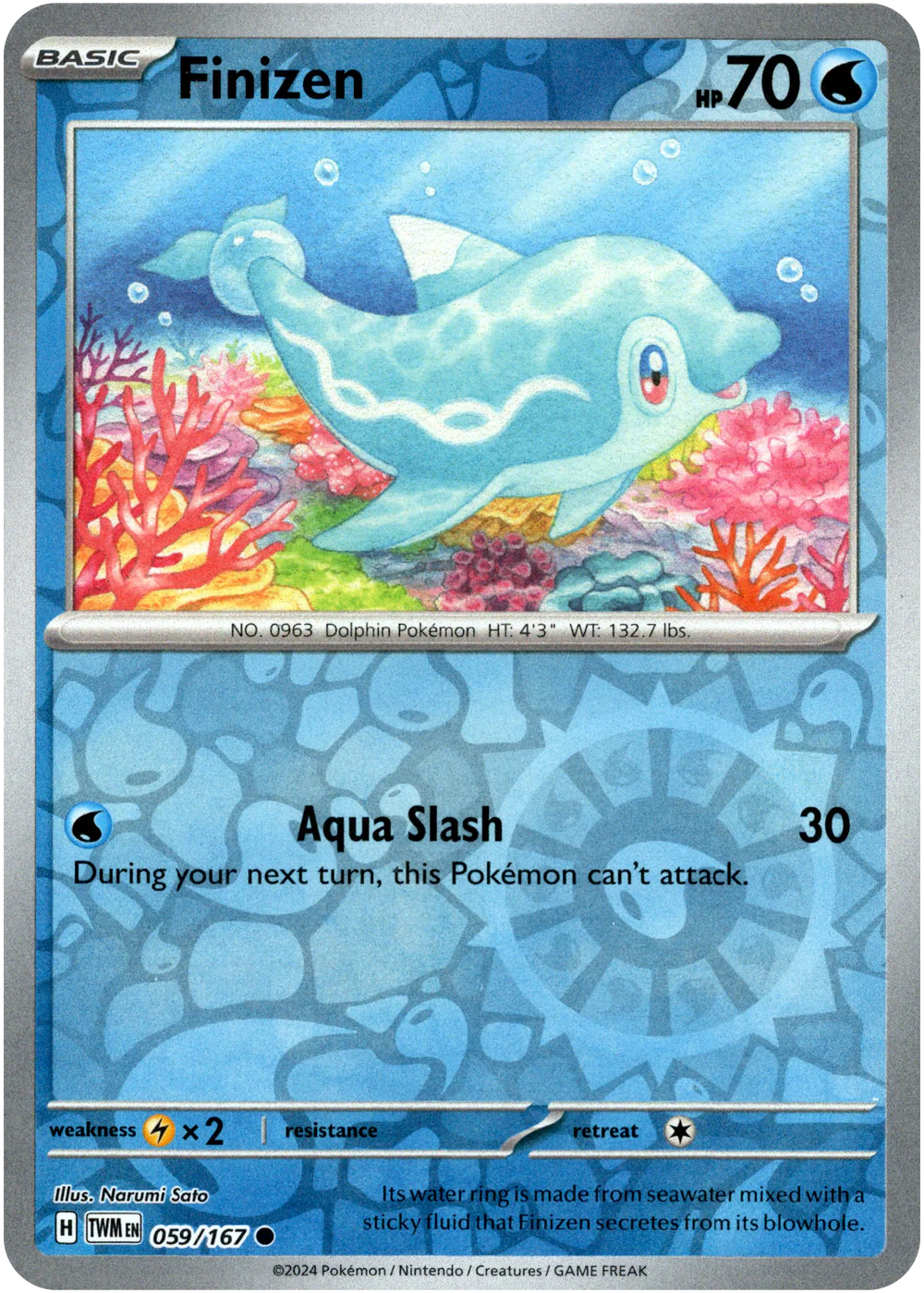 Finizen 059/167 Scarlet and Violet Twilight Masquerade Reverse Holo Common Pokemon Card