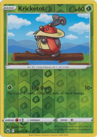 Kricketot 010/159 Crown Zenith Reverse Holo Common Pokemon Card