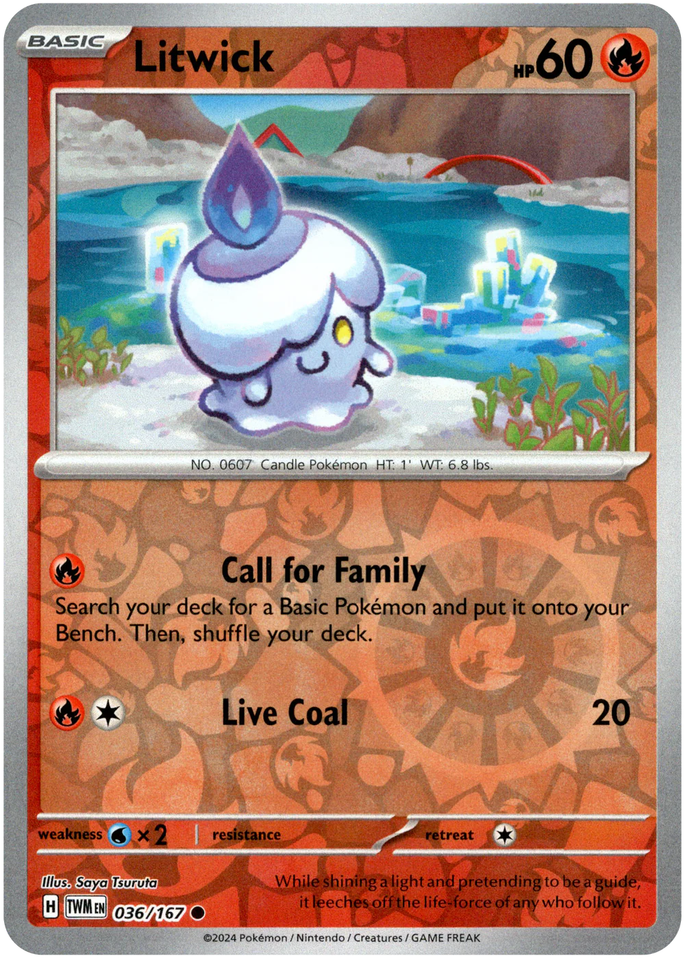 Litwick 036/167 Scarlet and Violet Twilight Masquerade Reverse Holo Common Pokemon Card