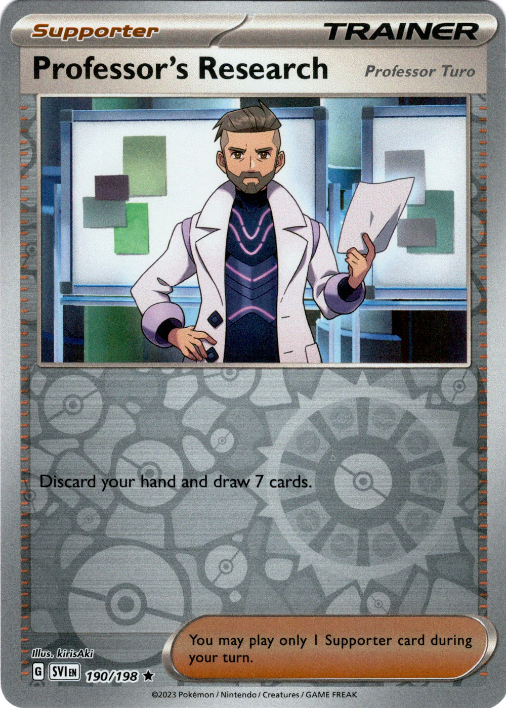 Professor's Research 190/198 Scarlet and Violet Base Reverse Holo Rare Pokemon Card