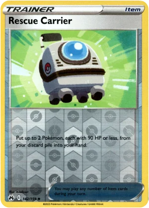 Rescue Carrier 142/159 Crown Zenith Reverse Holo Uncommon Pokemon Card