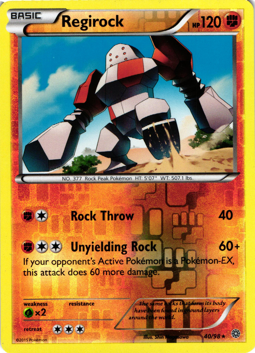 Regirock 40/98 XY Ancient Origins Reverse Holo Uncommon Pokemon Card