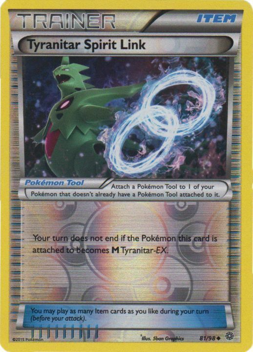 Tyranitar Spirit Link 81/98 XY Ancient Origins Reverse Holo Uncommon Pokemon Card