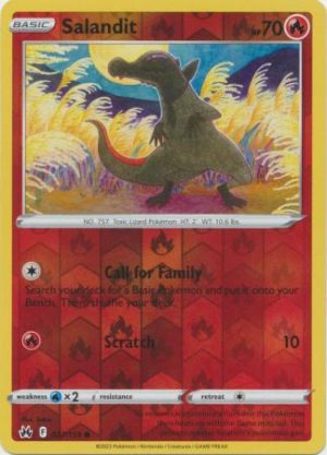 Salandit 027/159 Crown Zenith Reverse Holo Common Pokemon Card