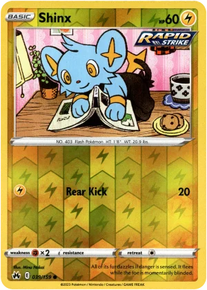 Shinx 039/159 Crown Zenith Reverse Holo Common Pokemon Card