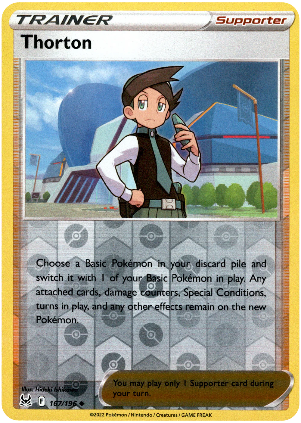 Thorton 167/196 SWSH Lost Origin Reverse Holo Uncommon Pokemon Card